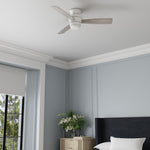 Harbor Breeze Mazon 44-in White LED Flush Mount Ceiling Fan With Light and Remote Control Included