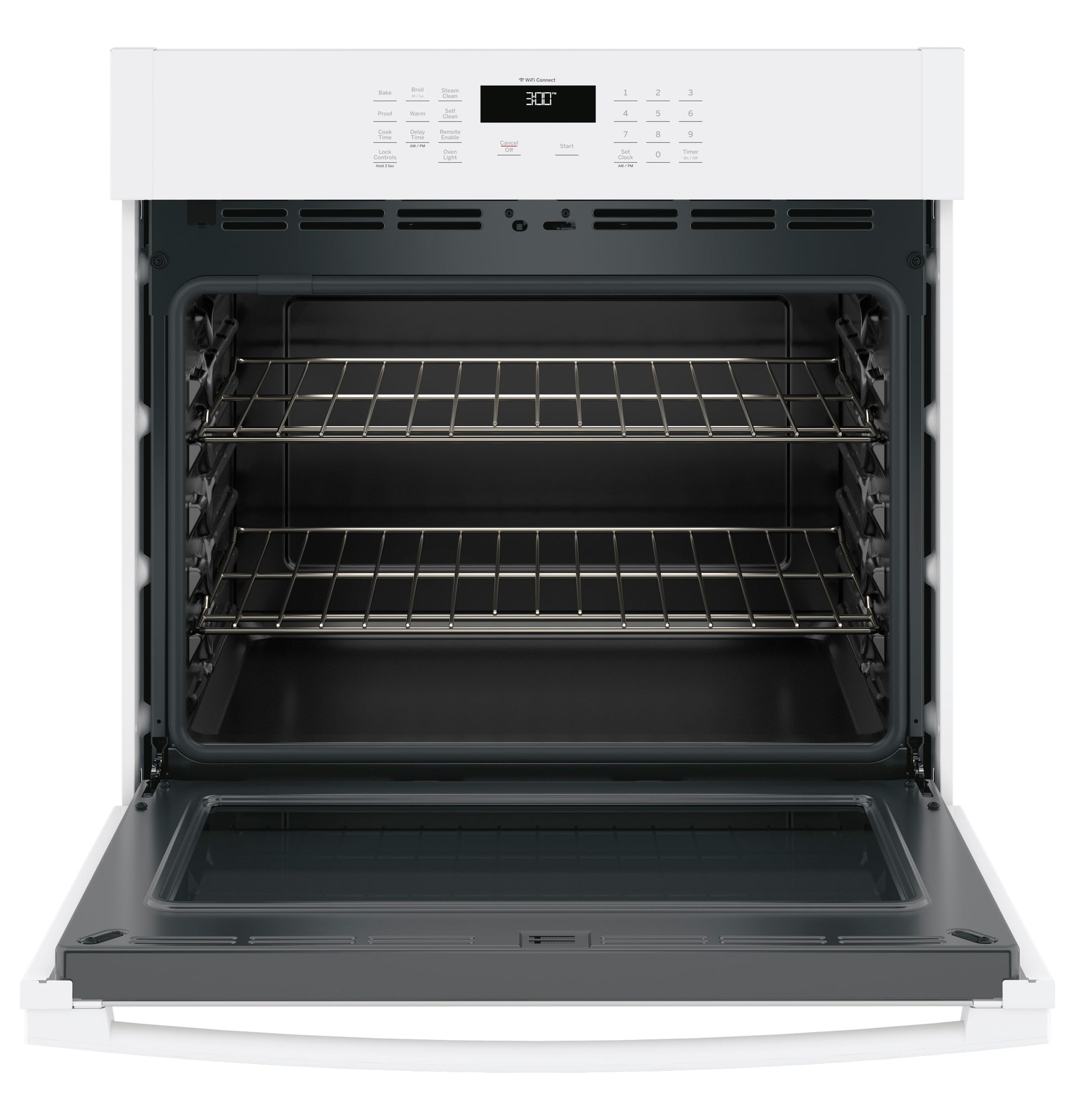 GE 30 inch Single Electric Wall Oven Self + Steam Cleaning ( White )