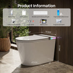 DeerValley Vertex White(Customizable Ambient Light) Dual Flush Elongated Chair Height Smart Soft Close 1-piece Bidet 12-in Rough-In 1.28 GPF