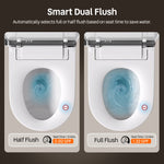 DeerValley Vertex White(Customizable Ambient Light) Dual Flush Elongated Chair Height Smart Soft Close 1-piece Bidet 12-in Rough-In 1.28 GPF
