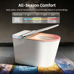 DeerValley Vertex White(Customizable Ambient Light) Dual Flush Elongated Chair Height Smart Soft Close 1-piece Bidet 12-in Rough-In 1.28 GPF