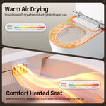 DeerValley Vertex White(Customizable Ambient Light) Dual Flush Elongated Chair Height Smart Soft Close 1-piece Bidet 12-in Rough-In 1.28 GPF