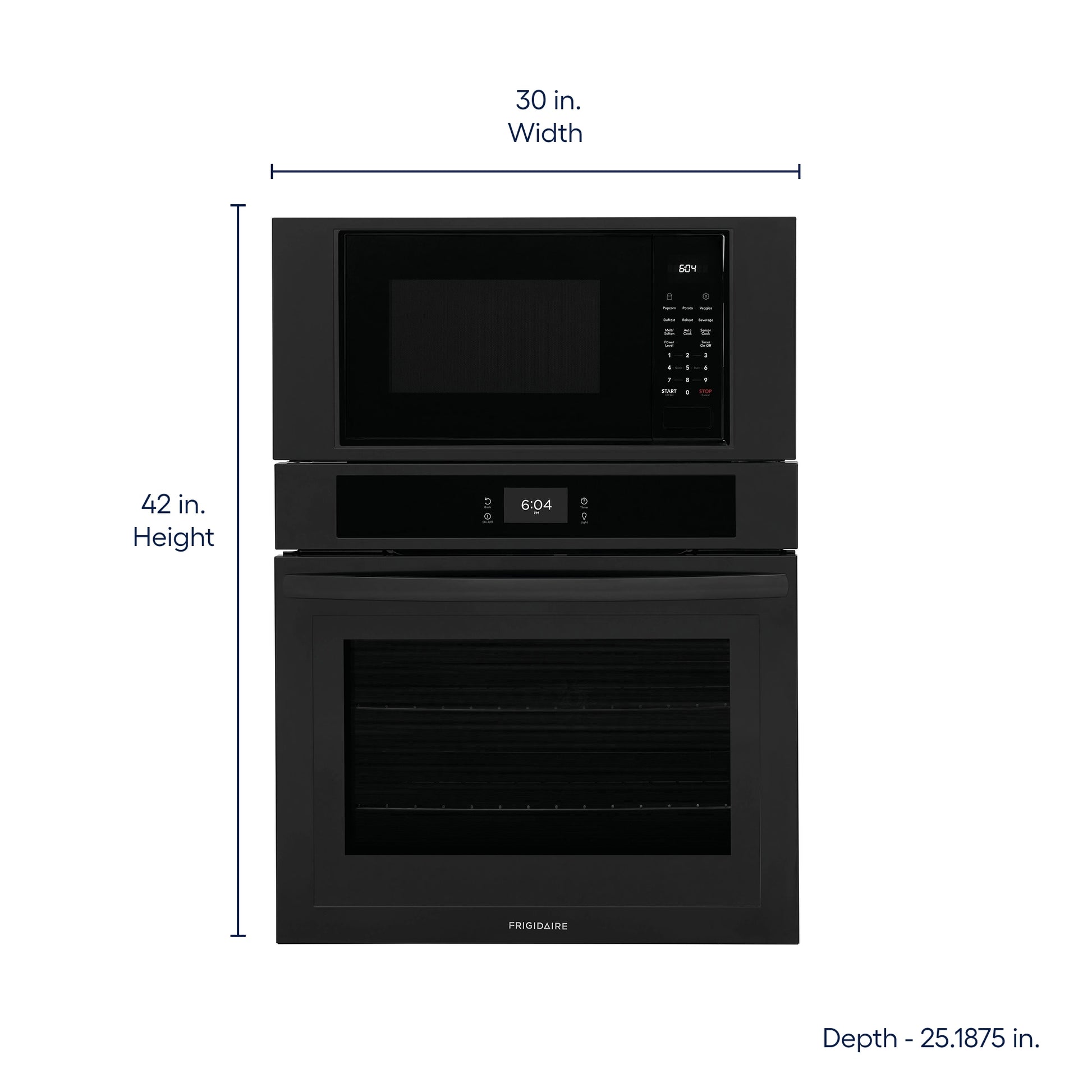 Frigidaire 30 inch Self-cleaning Microwave Wall Oven Combo ( Black )