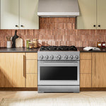 KitchenAid 36-in Standard 6 burners Air Fry Convection Oven Slide-In Dual Fuel Range ( Stainless Steel )