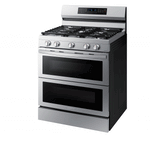 Samsung Flex Duo 30-in 5 burners 3.4-cu ft / 2.5-cu ft Air Fry Convection Oven Freestanding Double Oven Gas Range ( Fingerprint Resistant Stainless Steel )