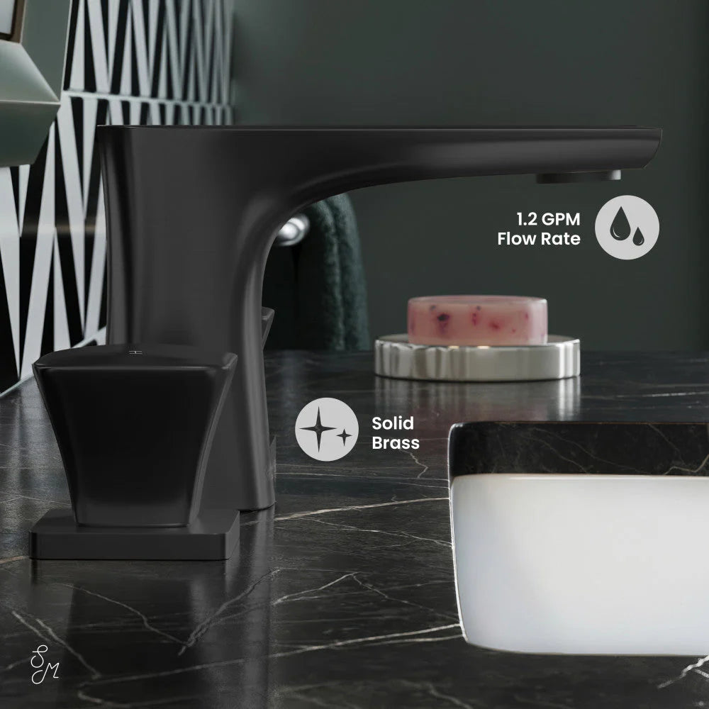 Swiss Madison Monaco Widespread Faucet in Matte Black, SM-BF22MB, MSRP: $262.48, FINAL  PRICE: $79.99 + TAX