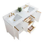 Vera Accent 60-in Double Sink Bathroom Vanity in White with Engineered Marble Top, VA8060-DW, CVH60D-W, Retail: $1,438.00, Final: $999.99, CLEARANCE PRICE: $899.99 + TAX