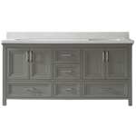 Jubilee 72-Inch Double Sink Vanity in Gray with Artificial Marble Countertop