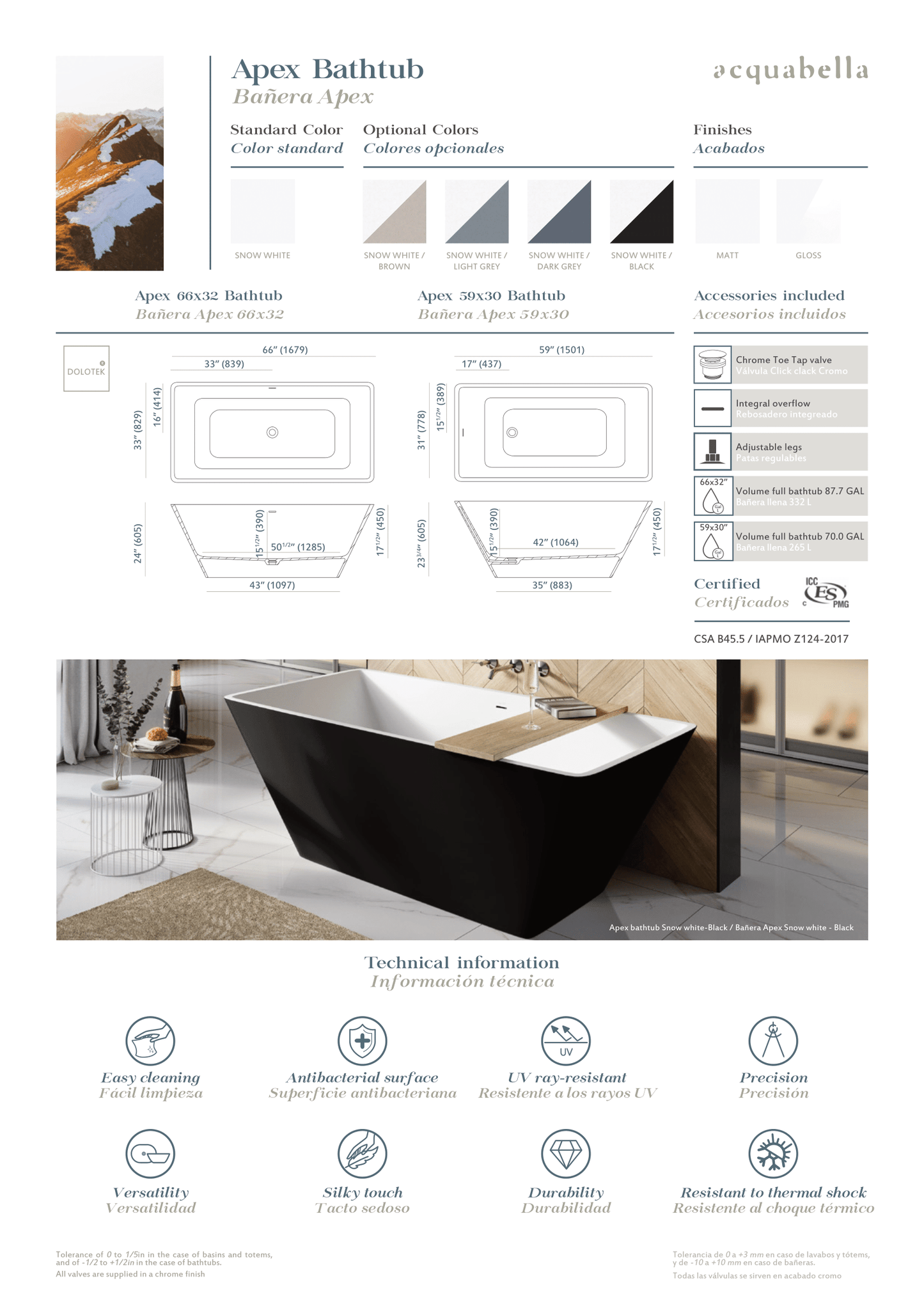 Acquabella Apex Center Drain 59x31 Freestanding Bathtub in Gloss White, APB5931GW, Retail: $10,000.00, FINAL PRICE: $1,499.99 + TAX