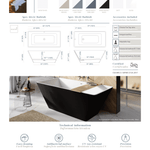 Acquabella Apex Center Drain 59x31 Freestanding Bathtub in Snow White With Matte Dark Gray, APB5931MDW, Retail: $10,000.00, FINAL PRICE: $1,499.99 + TAX