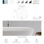 Acquabella Cristallo Center Drain 67x29 Freestanding Bathtub in Snow White and Light Grey, CB6729MLW, Retail: $10,000.00, FINAL PRICE: $1,499.99 + TAX
