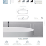 Acquabella Vars Center Drain 65x29 Freestanding Bathtub in Snow White, VB6529SW, Retail: $10,000.00, FINAL PRICE: $1,499.99 + TAX