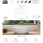 Acquabella Vettore Center Drain 67x32 Freestanding Bathtub in Snow White with Matte Black, VTB6732MBW, Retail: $10,000.00, FINAL PRICE: $1,499.99 + TAX