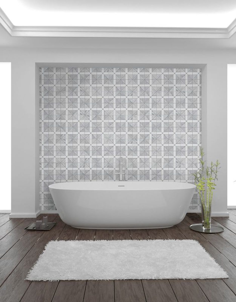 **PER PC** Jardin 12x12 Polished Stone Mosaic, SF180655, 8.721sf, 9pcs, 33 lbs, FINAL PRICE: $7.99/pc, $71.91/bx + Tax