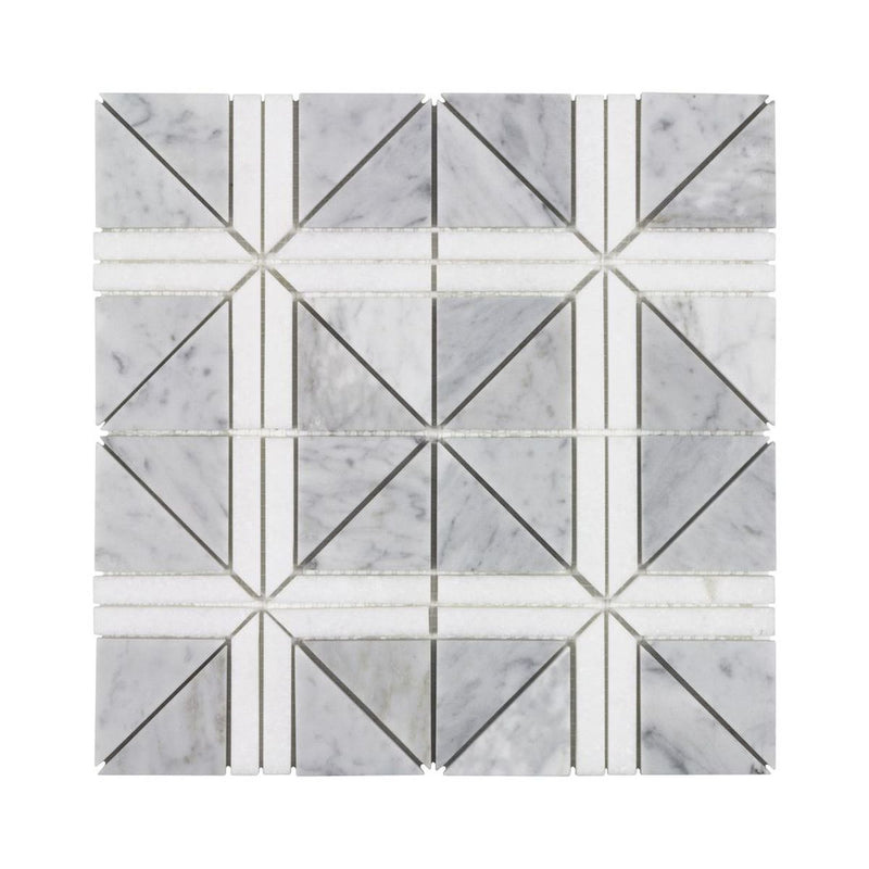 **PER PC** Jardin 12x12 Polished Stone Mosaic, SF180655, 8.721sf, 9pcs, 33 lbs, FINAL PRICE: $7.99/pc, $71.91/bx + Tax