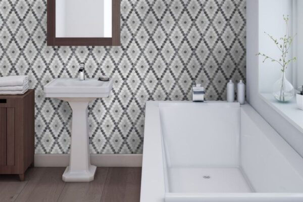 **PER PC** Kasbah 12x12 Polished Stone Mosaic, SF180657, 7.56sf, 9pcs, 26 lbs, FINAL PRICE: $7.99/pc, $71.91/bx + Tax