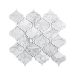 **PER PC** Ivory Arabesque 13x13 Glossy Natural Marble Mosaic, SF170223, 8.1sf, 9pcs, 36 lbs, FINAL PRICE: $7.99/pc, $71.91/bx + Tax