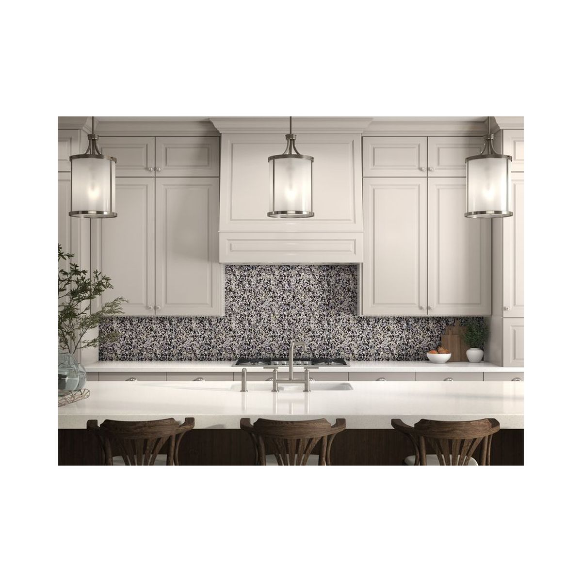 **PER PC** Smokey Pearl Slivers 13x13 Glossy Stone Mosaic, SF210110, 24 pcs, 23.54sf, 25 lbs, FINAL PRICE: $4.99/pc, $119.76/bx + Tax