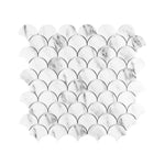 **PER PC** Carrara Fan 12x12 Mosaic, SF190015,  10.67sf, 11pcs, 55lbs, FINAL PRICE: $5.99/sf, $65.89/bx + Tax
