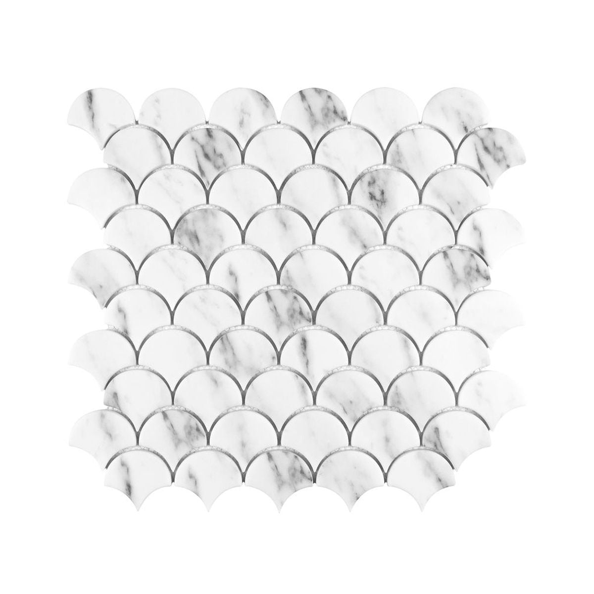**PER PC** Carrara Fan 12x12 Mosaic, SF190015,  10.67sf, 11pcs, 55lbs, FINAL PRICE: $5.99/sf, $65.89/bx + Tax