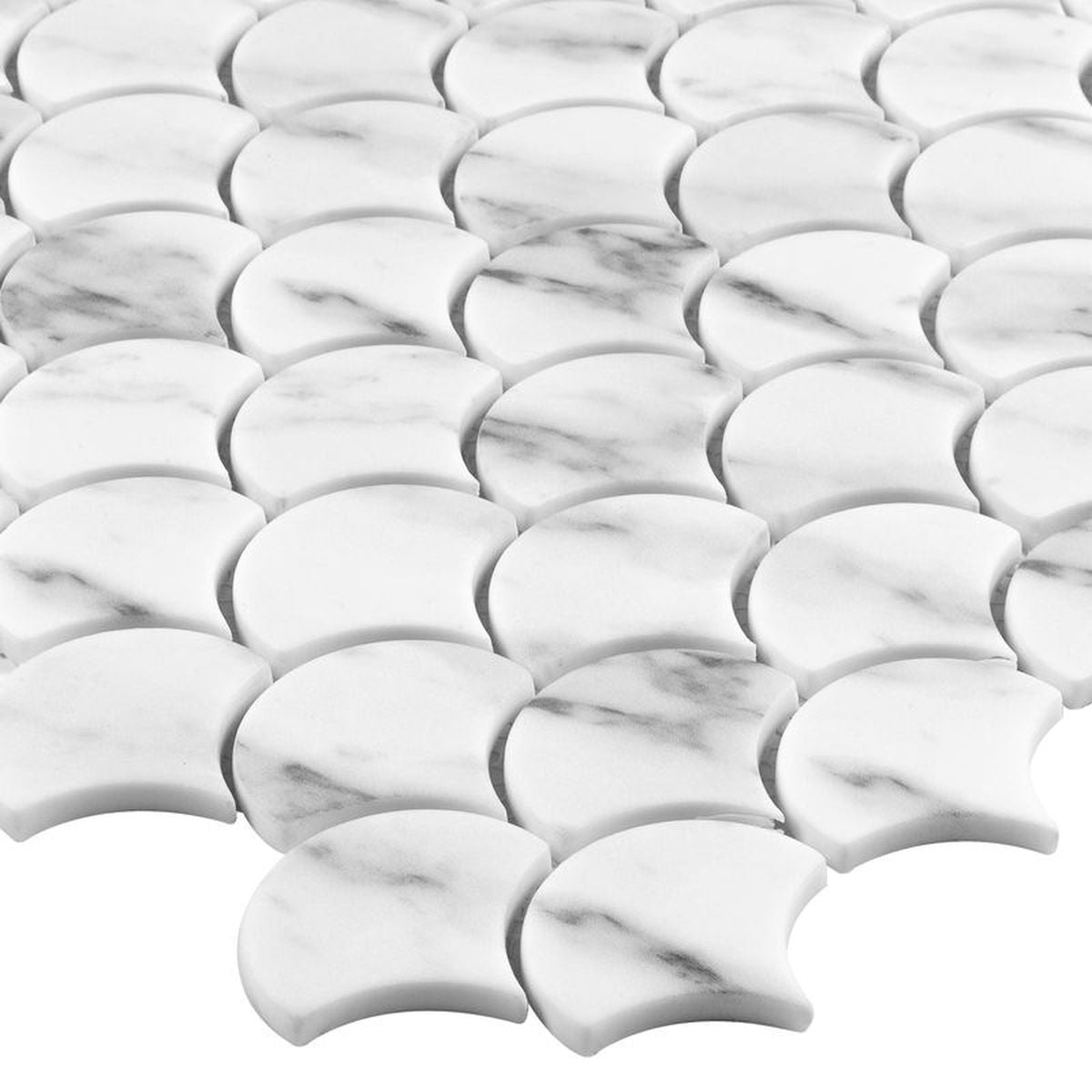 **PER PC** Carrara Fan 12x12 Mosaic, SF190015,  10.67sf, 11pcs, 55lbs, FINAL PRICE: $5.99/sf, $65.89/bx + Tax