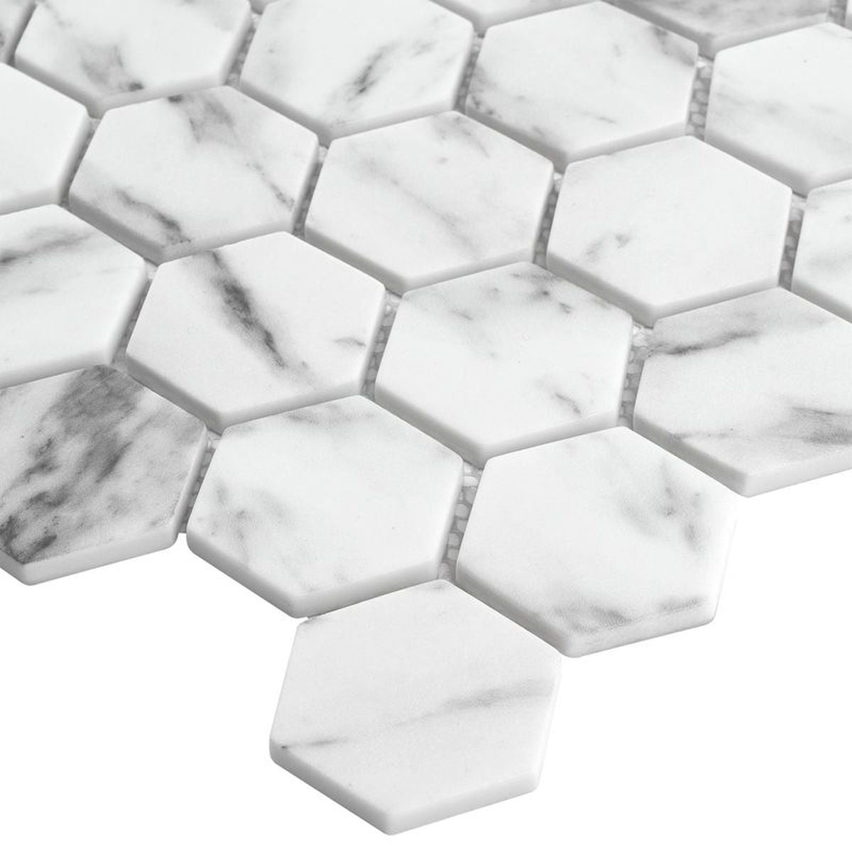 **PER PC** Carrara Hex 12x12 Hexagon Mosaic, SF210043,  Retail: $12.99/pc, 10.73sf/bx, 11pcs/bx, 33lbs/bx  FINAL PRICE: $4.99/pc, $54.89/Box + TAX