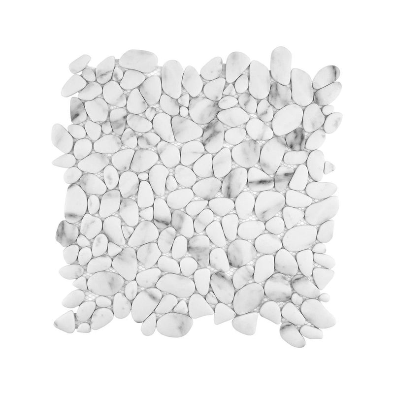 **PER PC** Carrara Pebble 14x14 Mosaic, SF210044, 11.011sf, 11pcs, 12 lbs, FINAL PRICE: $4.99/pc, $54.89/bx + Tax