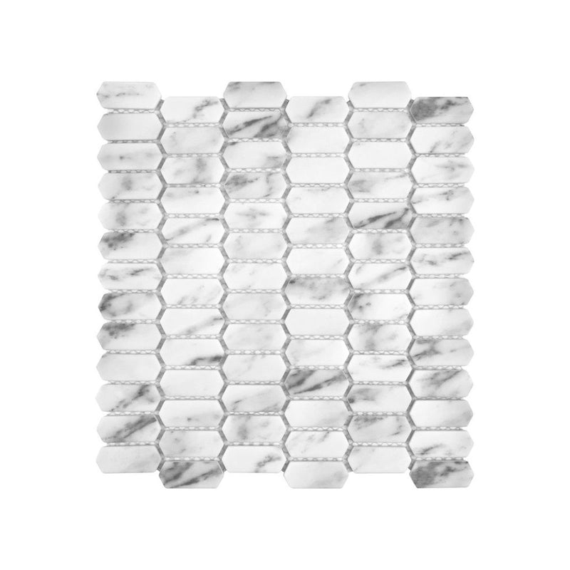 **PER PC** Carrara Picket  12x12 Mosaic, SF210045, 9.141sf, 11pcs, 27 lbs, FINAL PRICE: $5.99/pc, $65.89/bx + Tax