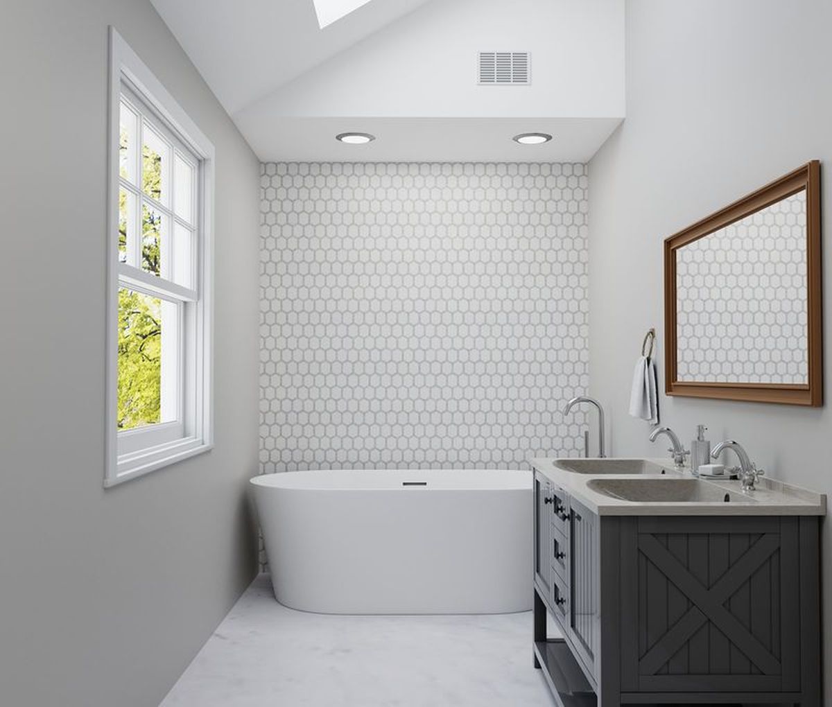 **PER PC** Jeweled Hex Pale Beige 12x12 Hexagon Mosaic, SF200004 , 8.3sf, 10pcs, 36 lbs, FINAL PRICE: $5.99pcf, $59.90/bx + Tax