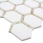 **PER PC** Jeweled Hex Pale Beige 12x12 Hexagon Mosaic, SF200004 , 8.3sf, 10pcs, 36 lbs, FINAL PRICE: $5.99pcf, $59.90/bx + Tax