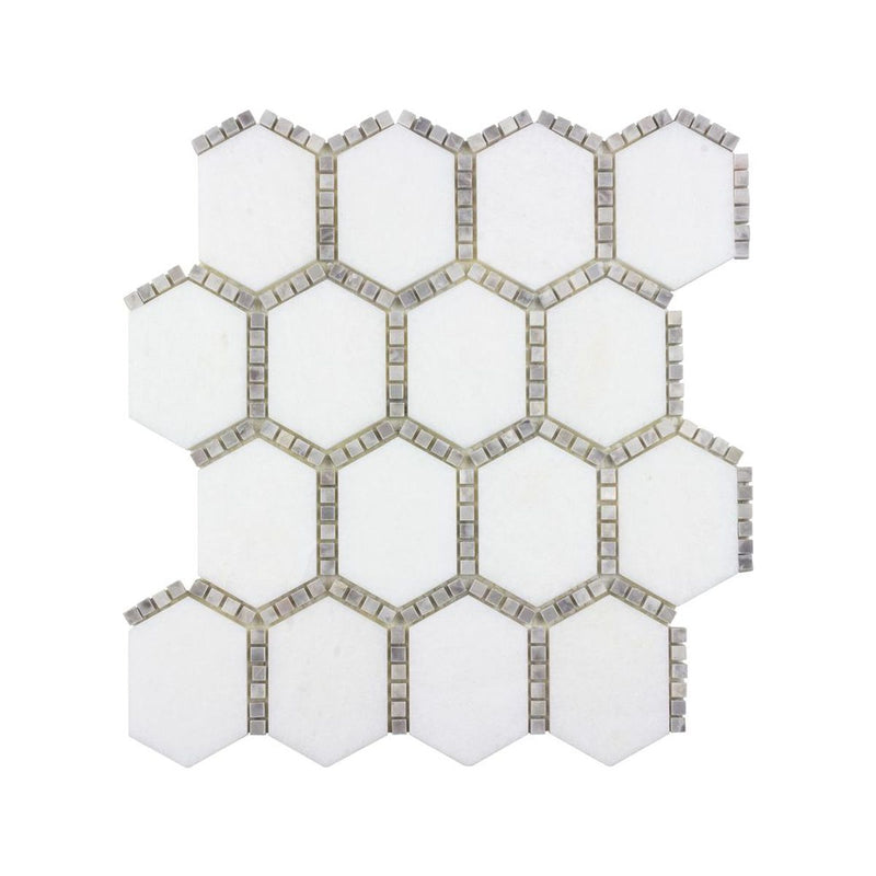 **PER PC** Jeweled Hex Manor Gray 12x12 Hexagon Mosaic, SF200002 , 8.3sf, 10pcs, 36 lbs, FINAL PRICE: $5.99pcf, $59.90/bx + Tax