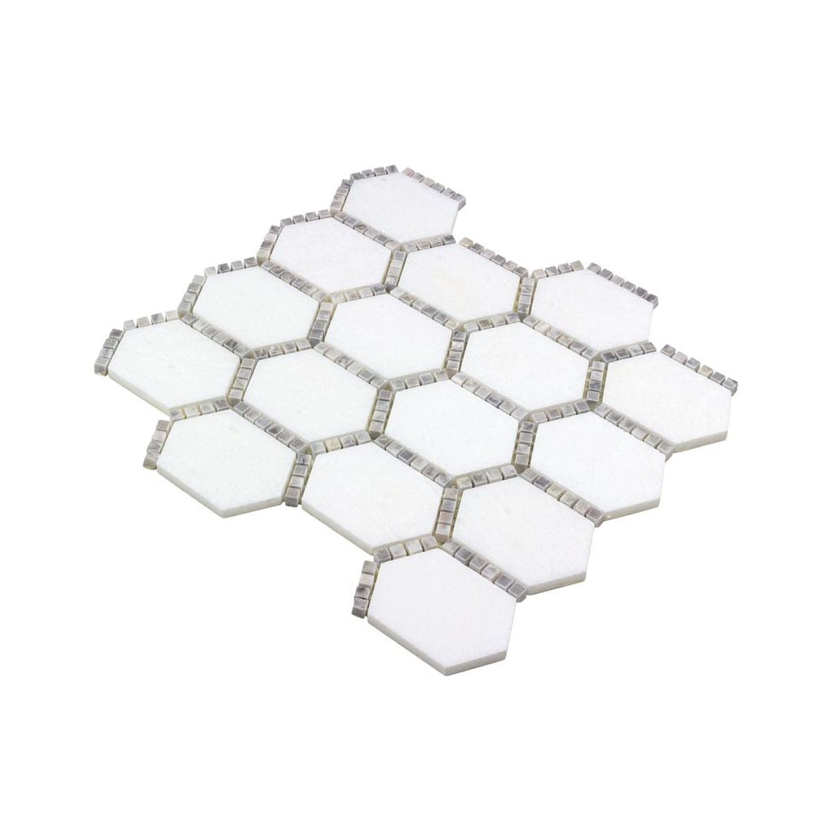 **PER PC** Jeweled Hex Manor Gray 12x12 Hexagon Mosaic, SF200002 , 8.3sf, 10pcs, 36 lbs, FINAL PRICE: $5.99pcf, $59.90/bx + Tax