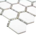 **PER PC** Jeweled Hex Manor Gray 12x12 Hexagon Mosaic, SF200002 , 8.3sf, 10pcs, 36 lbs, FINAL PRICE: $5.99pcf, $59.90/bx + Tax