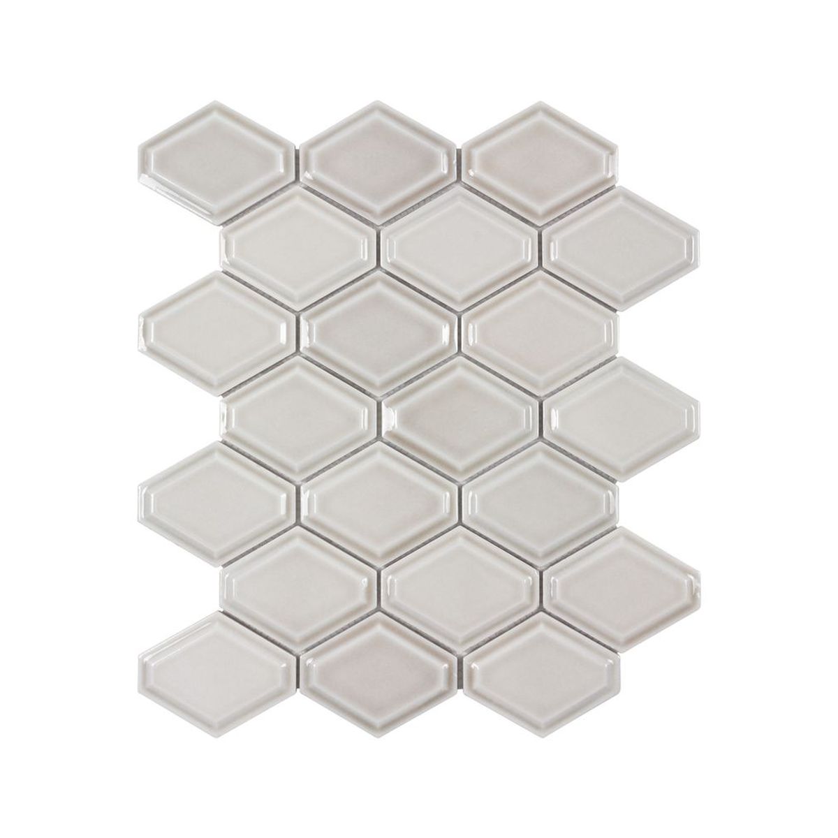**PER PC** Structure Pewter 14x12 Hexagon Mosaic, SF200061, 9.2sf, 10pcs, 34lbs, FINAL PRICE: $3.99/pc, $39.90/bx + Tax