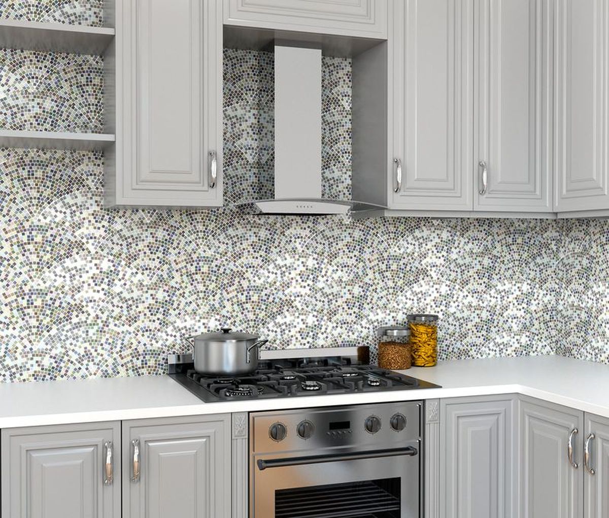 **PER PC** Modern Fanfare 9x15 Fan Mosaic, SF200043, 9.81sf, 22pcs, 20lbs, FINAL PRICE: $3.99/pc, $87.78/bx + Tax