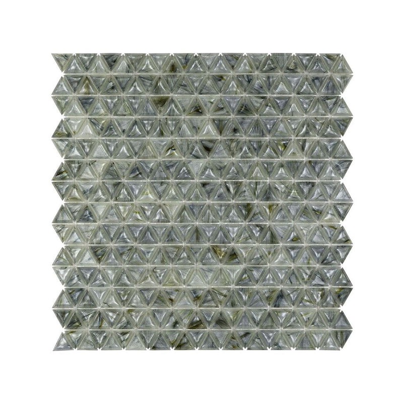 **PER PC** Mini Triangle Lagoon 12x12 Glossy Glass Mosaic, SF220101, 11.374sf, 11 pcs, 23 lbs, FINAL PRICE: $2.99/sf, $32.89/bx + Tax