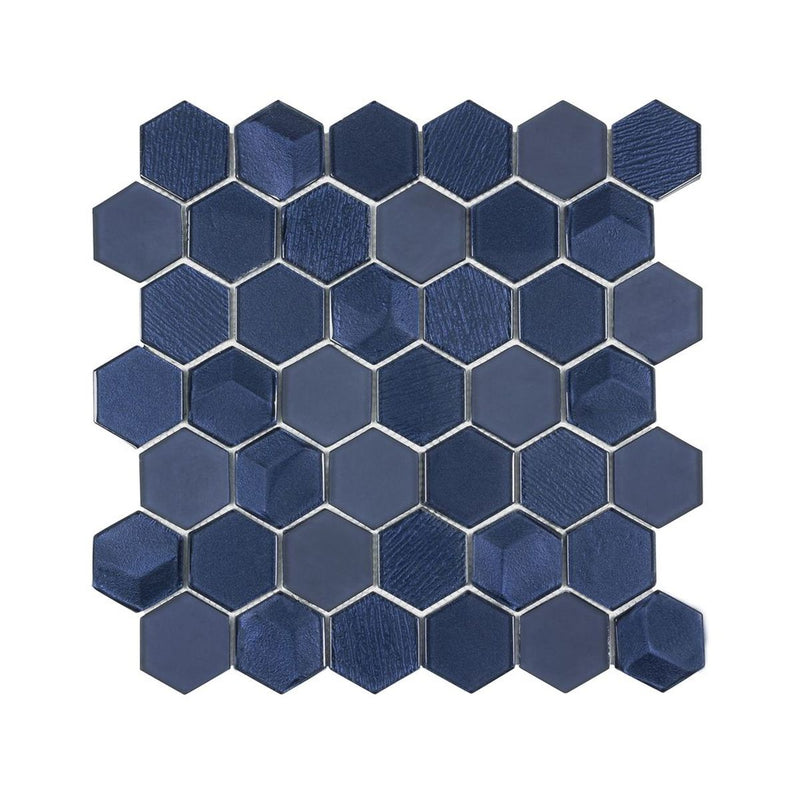 **PER PC** Marina Hexagon 12x12 Glass Mosaic, SF170170, 9.6sf, 10pcs, 27 lbs, FINAL PRICE: $3.99/pc, $39.90/bx + Tax