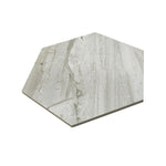 Ashen Silk Hexagon 10x11 Polished Porcelain Tile, SF220046, 8.736sf, 14pcs, 36 lbs, FINAL PRICE: $1.99/sf, $17.38/bx + Tax