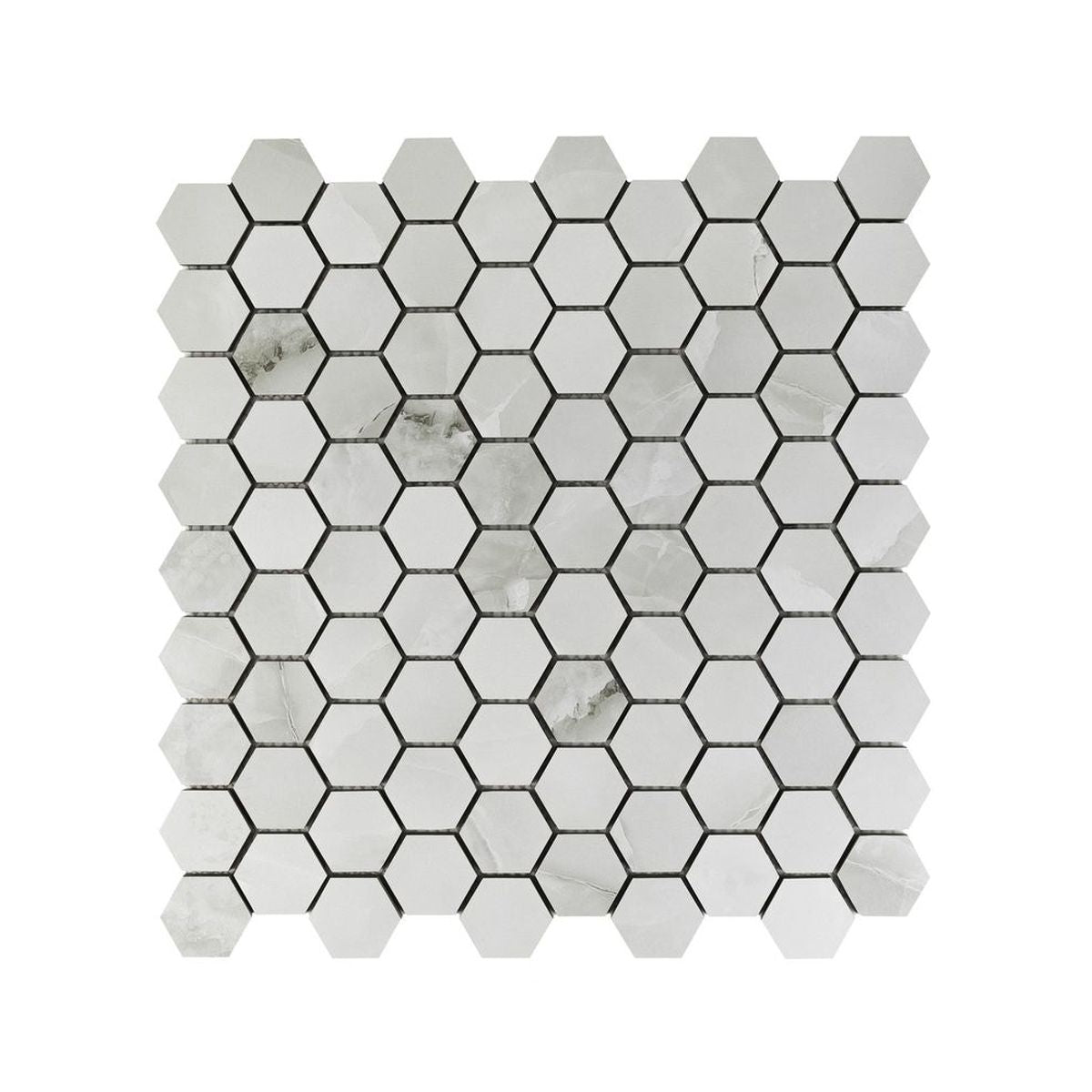 **PER PC** Dusky Onyx Hexagon 12x12 Mosaic, SF220065, 9.68sf, 10pcs, 27lbs, FINAL PRICE: $3.99/pc, $39.90/bx + Tax
