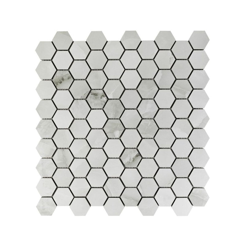 **PER PC** Dusky Onyx Hexagon 12x12 Mosaic, SF220065, 9.68sf, 10pcs, 27lbs, FINAL PRICE: $3.99/pc, $39.90/bx + Tax
