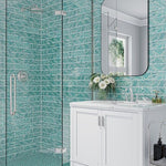 High Tide Turquoise 3x12 Glazed Glass Tile, SF210126, 9.52sf, 40 pcs, 30 lbs, FINAL PRICE: $0.99/sf, $9.42/bx + Tax