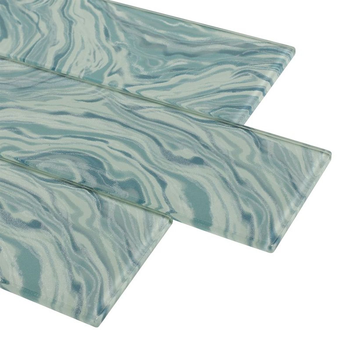 High Tide Turquoise 3x12 Glazed Glass Tile, SF210126, 9.52sf, 40 pcs, 30 lbs, FINAL PRICE: $0.99/sf, $9.42/bx + Tax