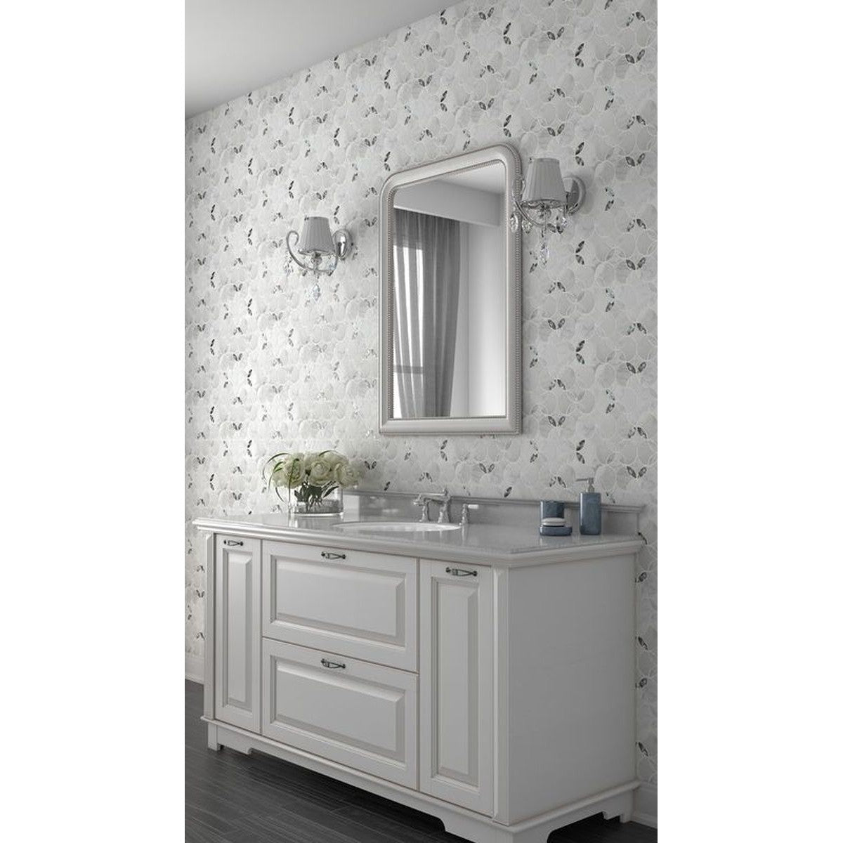 **PER PC** Filigree Pearl 14x14 Mosaic, SF200097, 9.556sf, 9pcs, 12 lbs, FINAL PRICE: $9.99/pc, $89.91/bx + Tax
