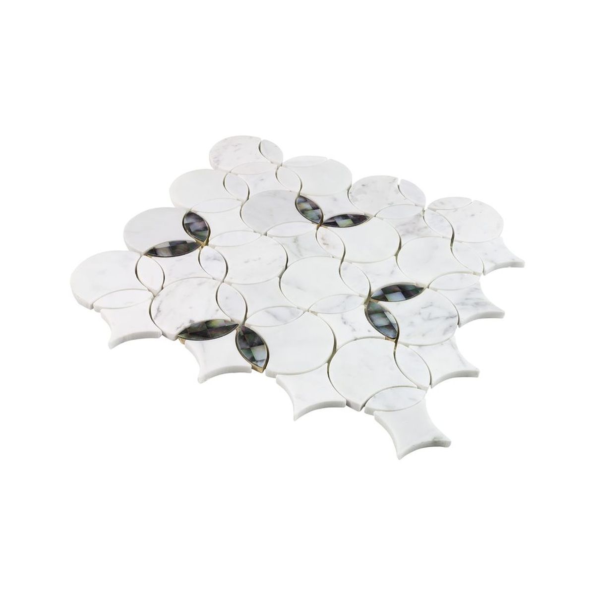 **PER PC** Filigree Pearl 14x14 Mosaic, SF200097, 9.556sf, 9pcs, 12 lbs, FINAL PRICE: $9.99/pc, $89.91/bx + Tax