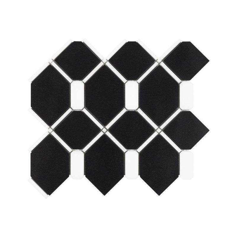 **PER PC** Midnight Silhouette 14x13 Polished Stone Mosaic, SF210059, 8.496sf, 9pcs, 33lbs, FINAL PRICE: $7.99/pc, $71.91/bx + Tax