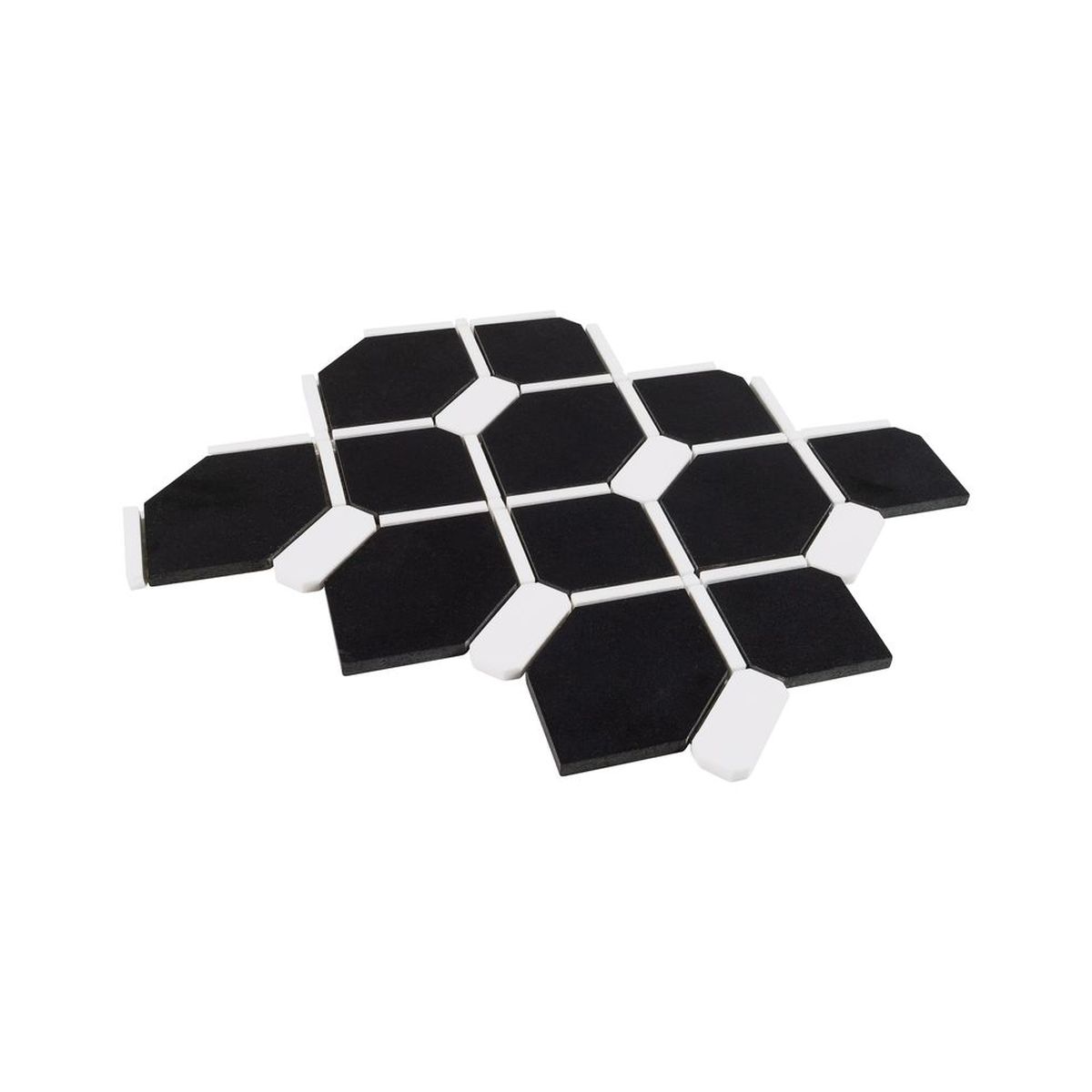 **PER PC** Midnight Silhouette 14x13 Polished Stone Mosaic, SF210059, 8.496sf, 9pcs, 33lbs, FINAL PRICE: $7.99/pc, $71.91/bx + Tax