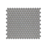 Grey Glossy Penny Round Mosaic