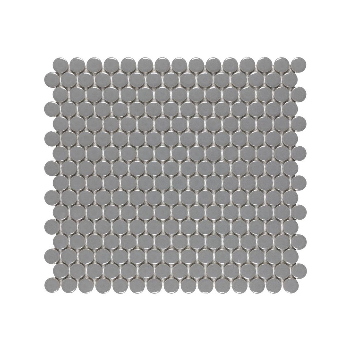 Grey Glossy Penny Round Mosaic