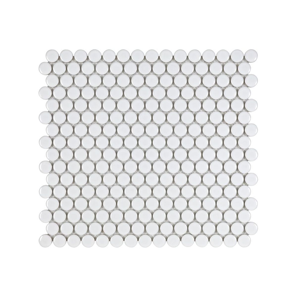 White Matte 3/4in Penny Round Porcelain