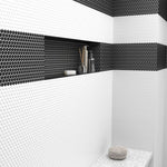 **PER PC** Matte White Penny Round 12x12 Porcelain Mosaic, SF210005, 11.8296sf, 12pcs, 27 lbs, FINAL PRICE: $2.99/sf, $35.88/bx + Tax